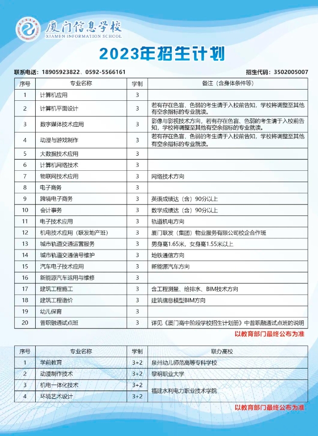 廈門信息學(xué)校2023年招生計劃.png